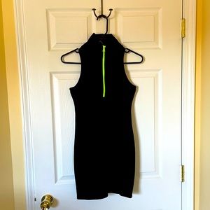 NWOT Mini Dress w/ Neon Zipper